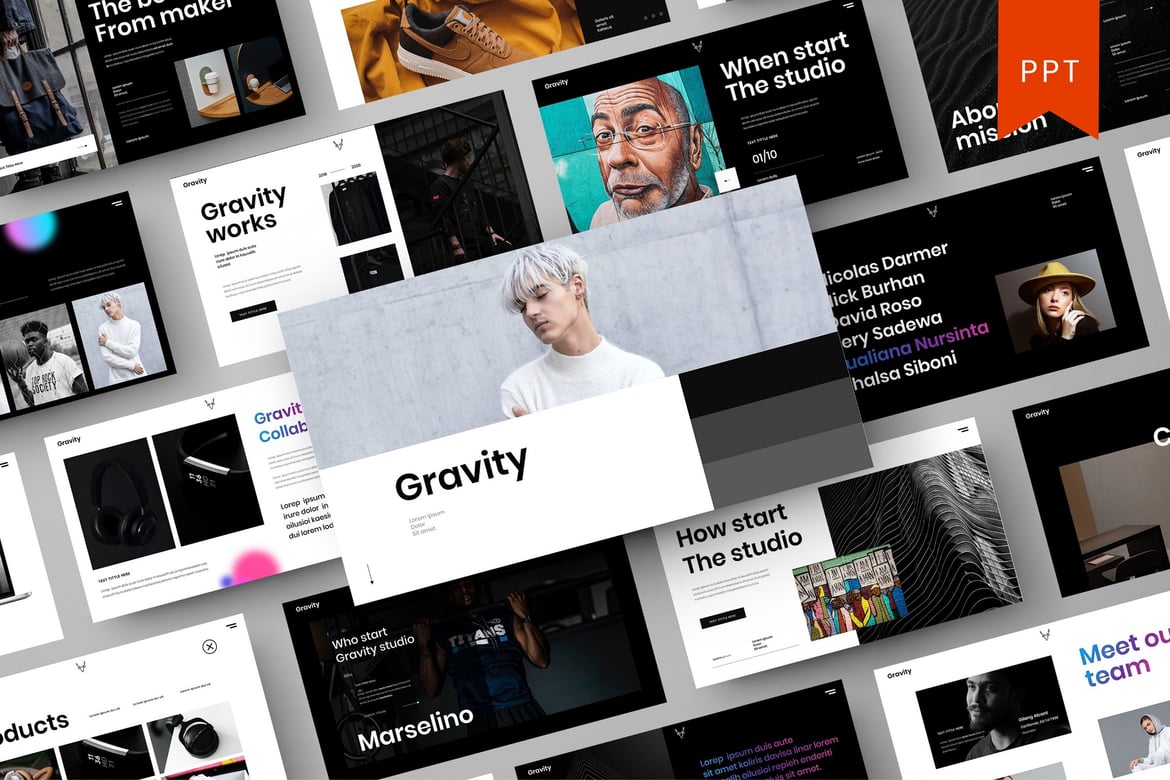Gravity – Template PowerPoint Bisnis Modern