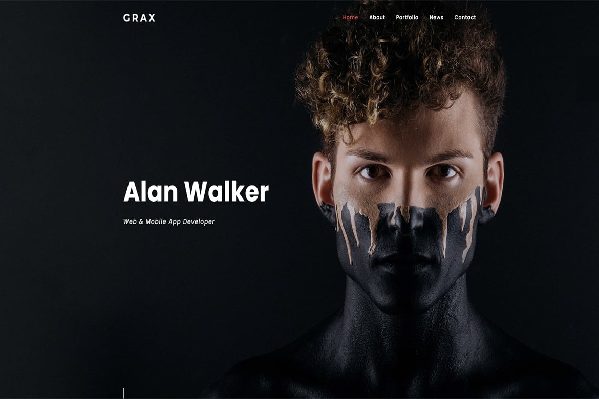 Grax - Template Website Portofolio Pribadi yang Kreatif dan Profesional