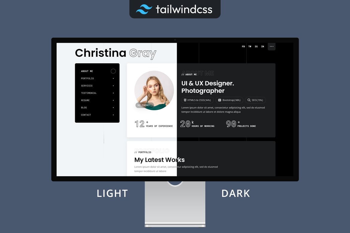 Template Website Pribadi Gray - Portofolio Modern dan Responsif