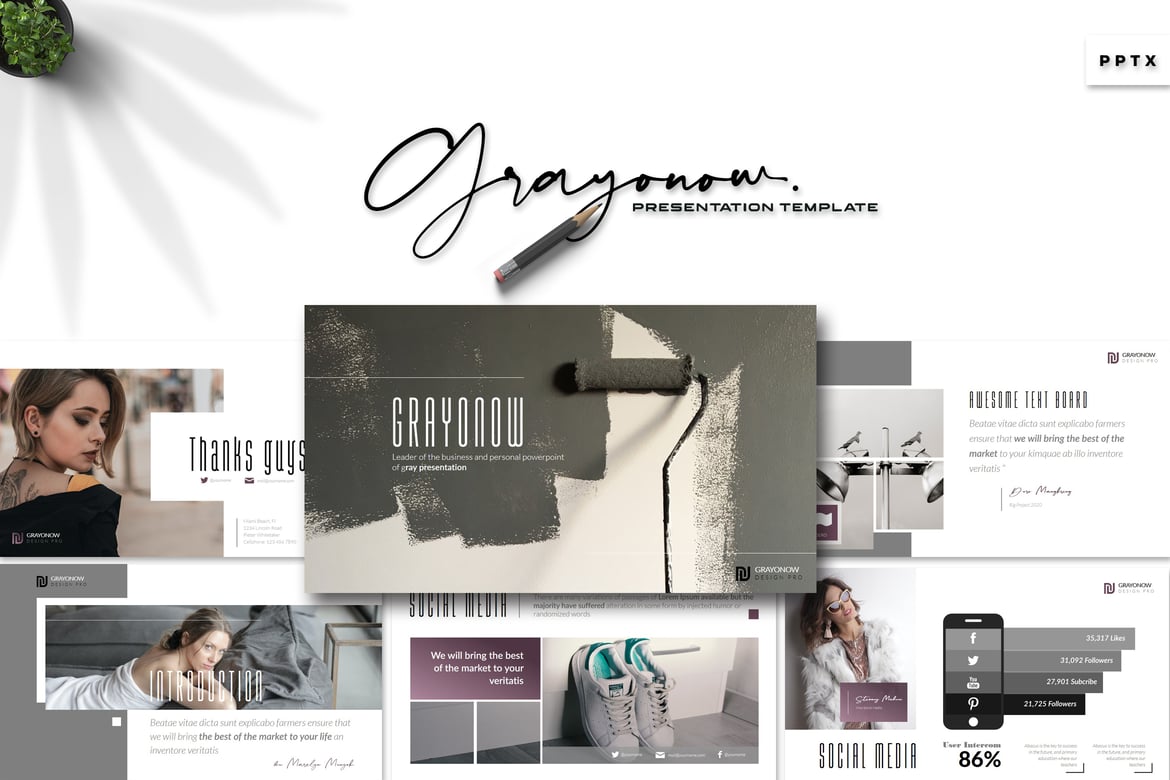Grayonow - Template PowerPoint Kreatif untuk Semua Kebutuhan