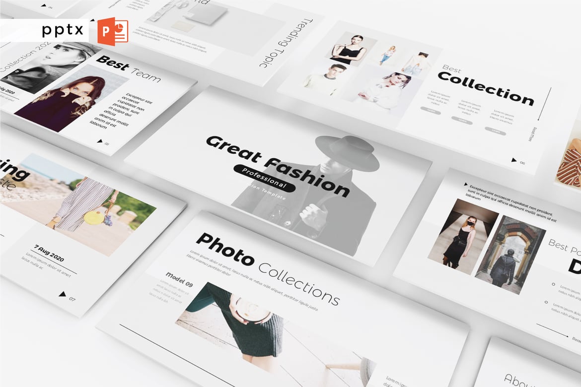 Template Presentasi PowerPoint Modern - GREAT FASHION V533