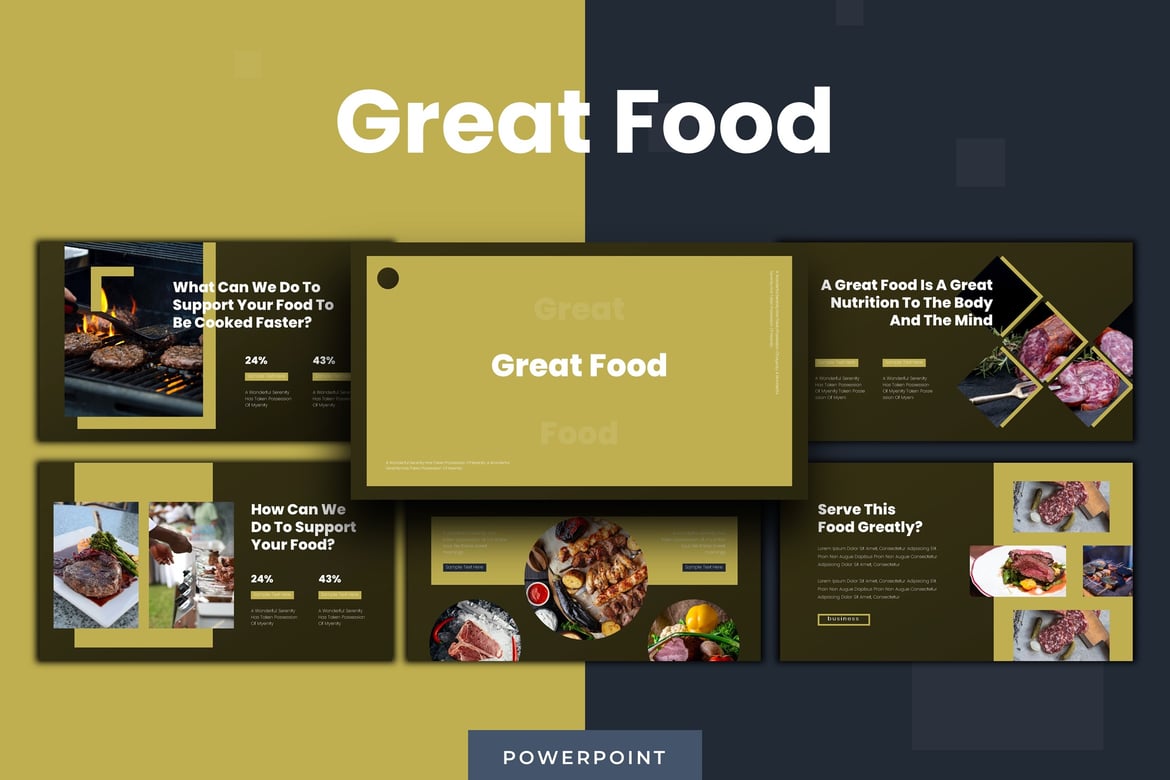Template Presentasi PowerPoint Makanan Lezat yang Menarik