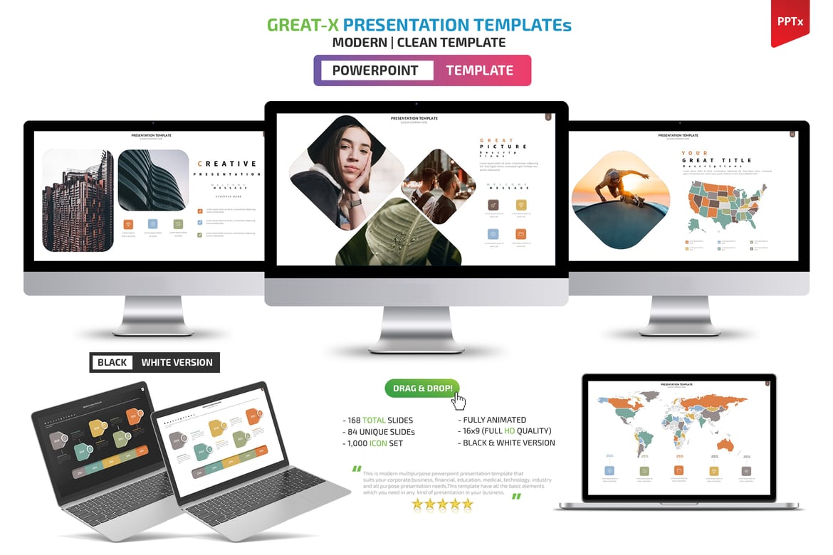 Template Presentasi PowerPoint Great-X yang Menawan