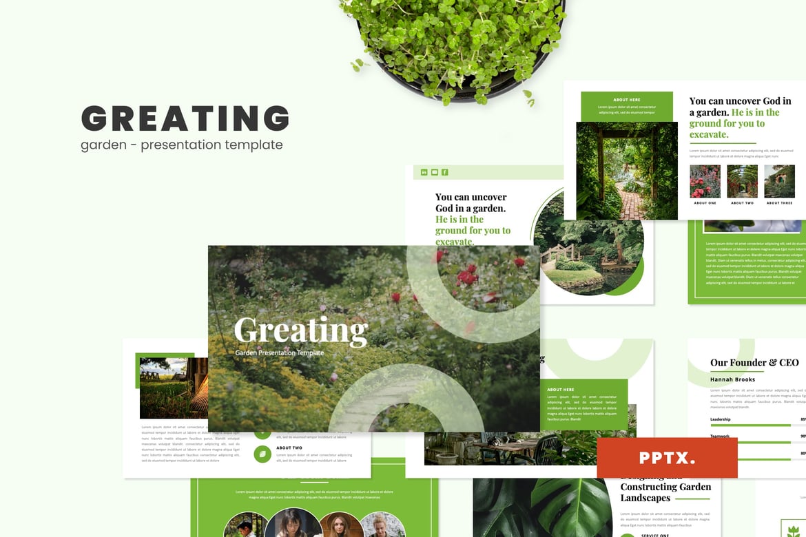 Template Presentasi PowerPoint Taman yang Menawan