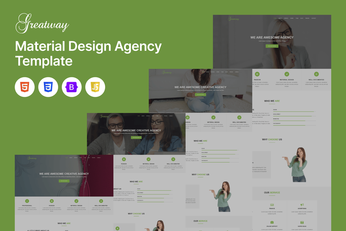 Greatway - Template Website Agensi Desain Material yang Menawan