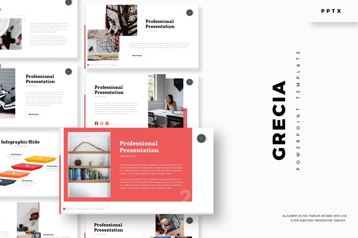 Template PowerPoint Grecia - Solusi Presentasi Multiguna