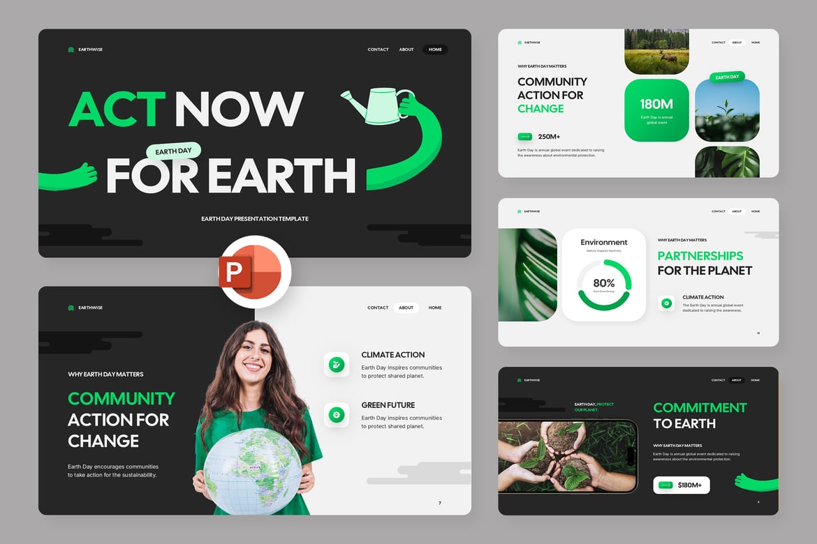 Template PowerPoint Hari Bumi yang Menarik dan Profesional