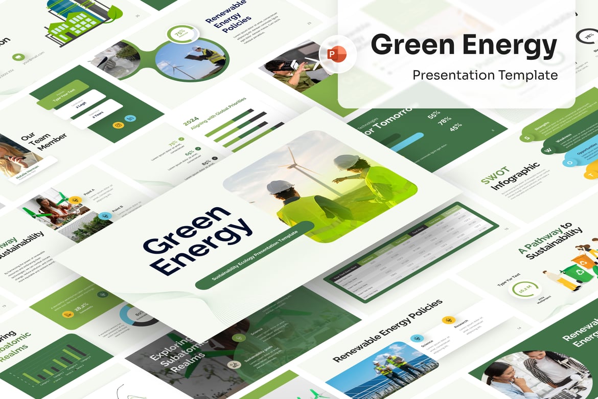 Template Presentasi Energi Hijau yang Menarik