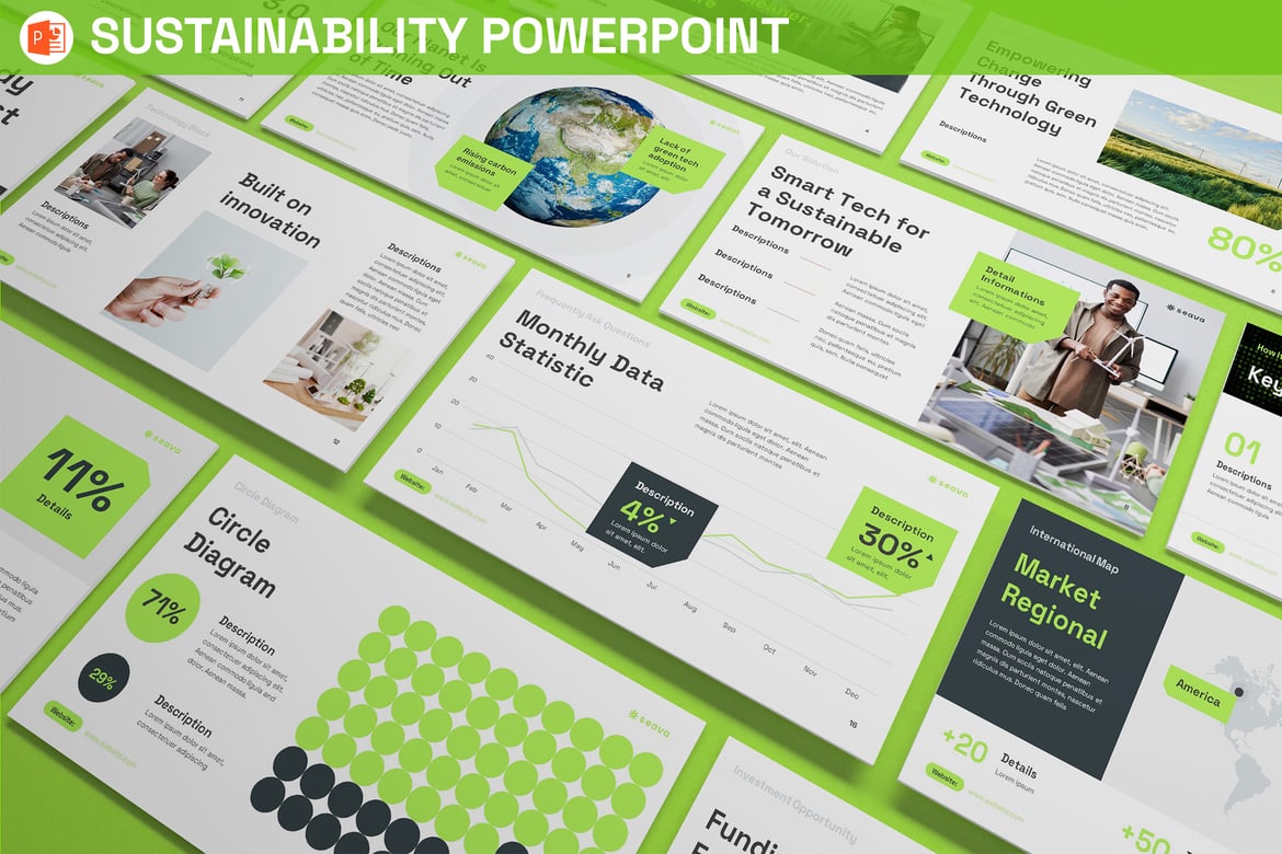 Template Presentasi Energi Hijau yang Modern dan Dinamis
