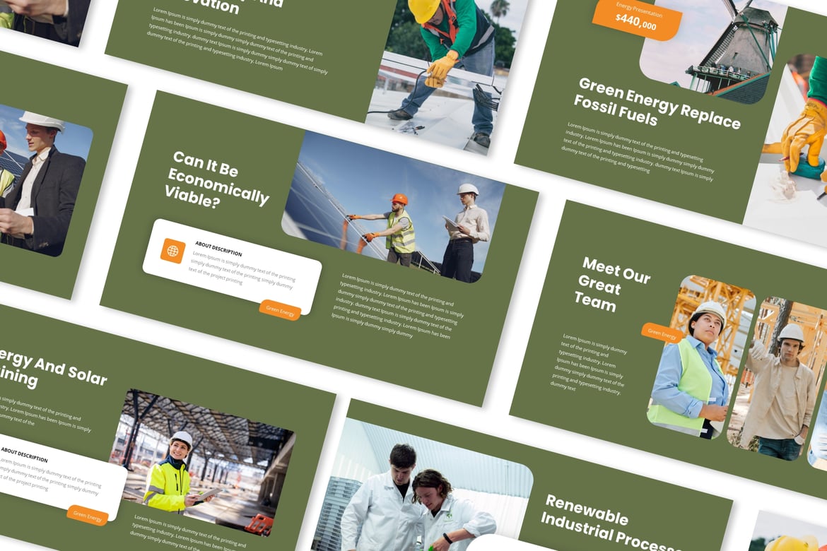 Template Presentasi Powerpoint Energi Hijau yang Menarik