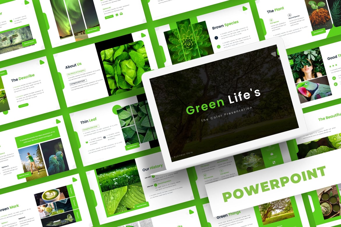 Template Powerpoint Green Life - Solusi Presentasi Menarik dan Profesional