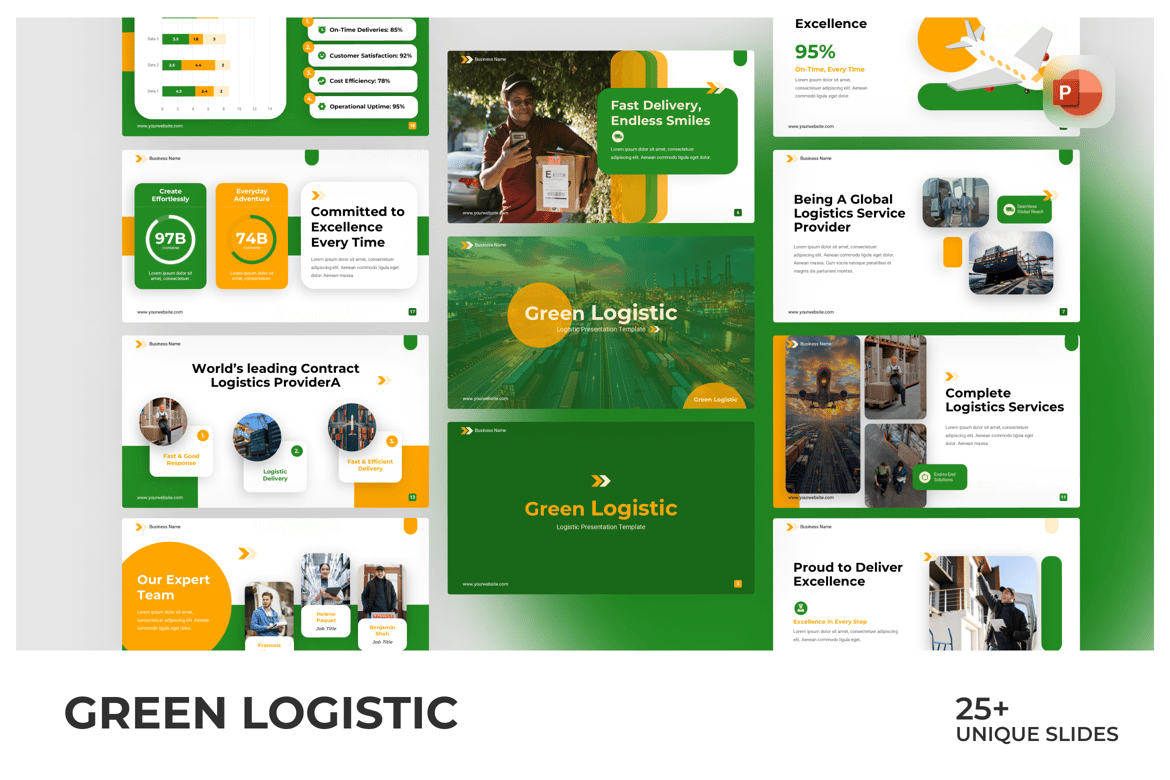 Template PowerPoint Logistik Ramah Lingkungan yang Menarik
