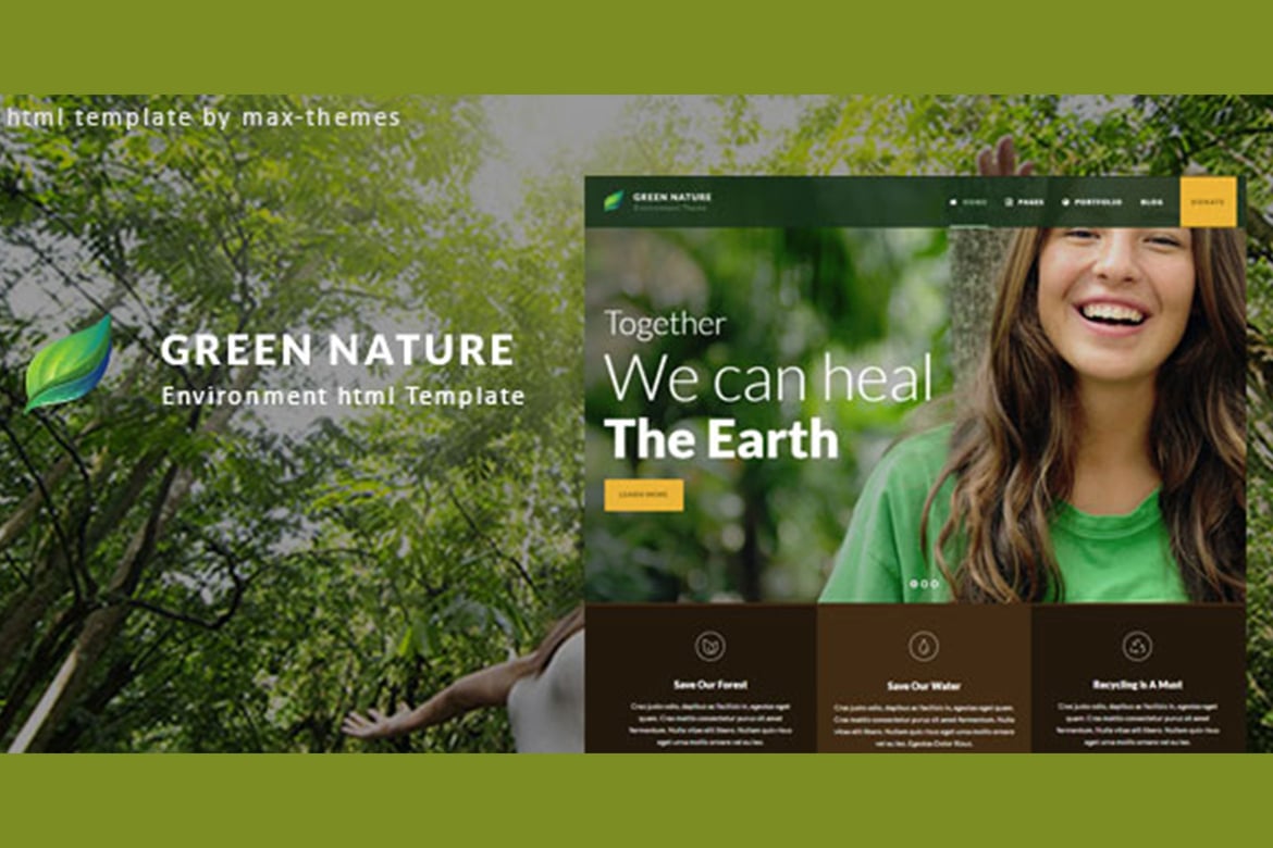 Template Web Ramah Lingkungan - Green Nature yang Menawan