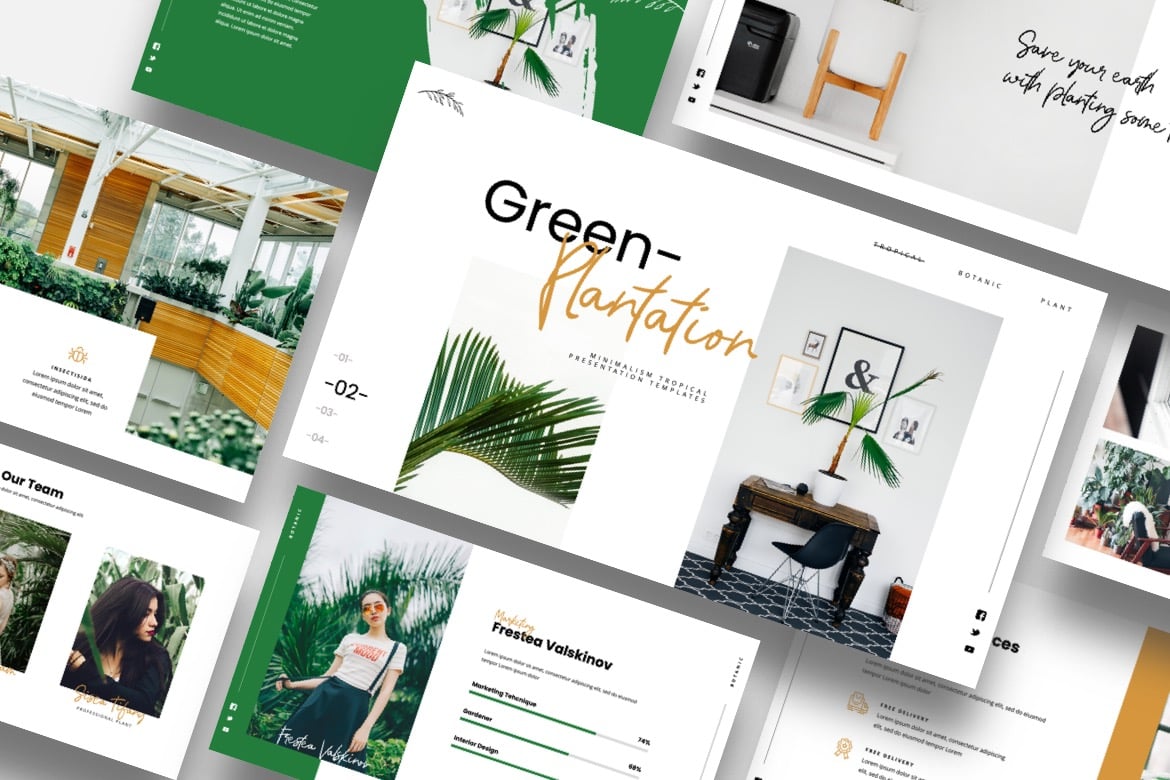 Template Presentasi Botani - Green Plantation Powerpoint