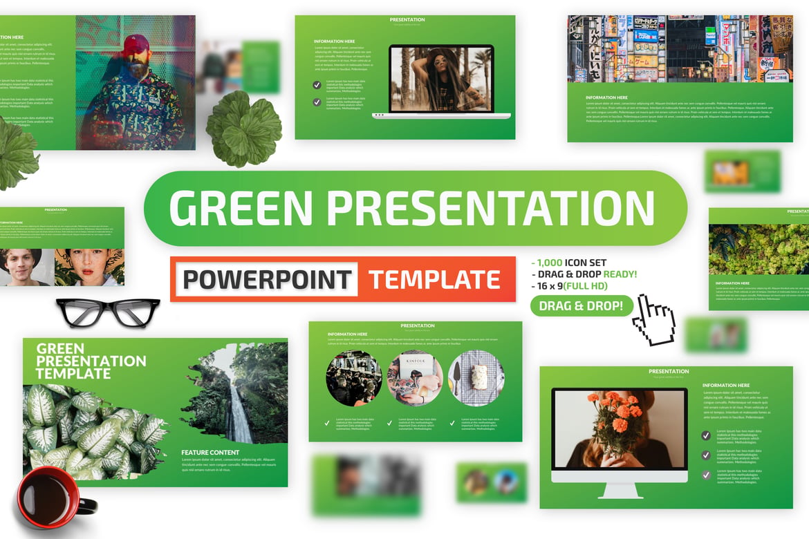 Template Presentasi Powerpoint Hijau yang Menarik