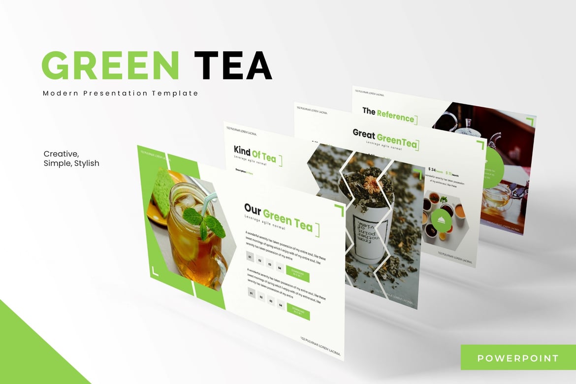 Template Powerpoint Green Tea - Solusi Presentasi Kreatif dan Profesional
