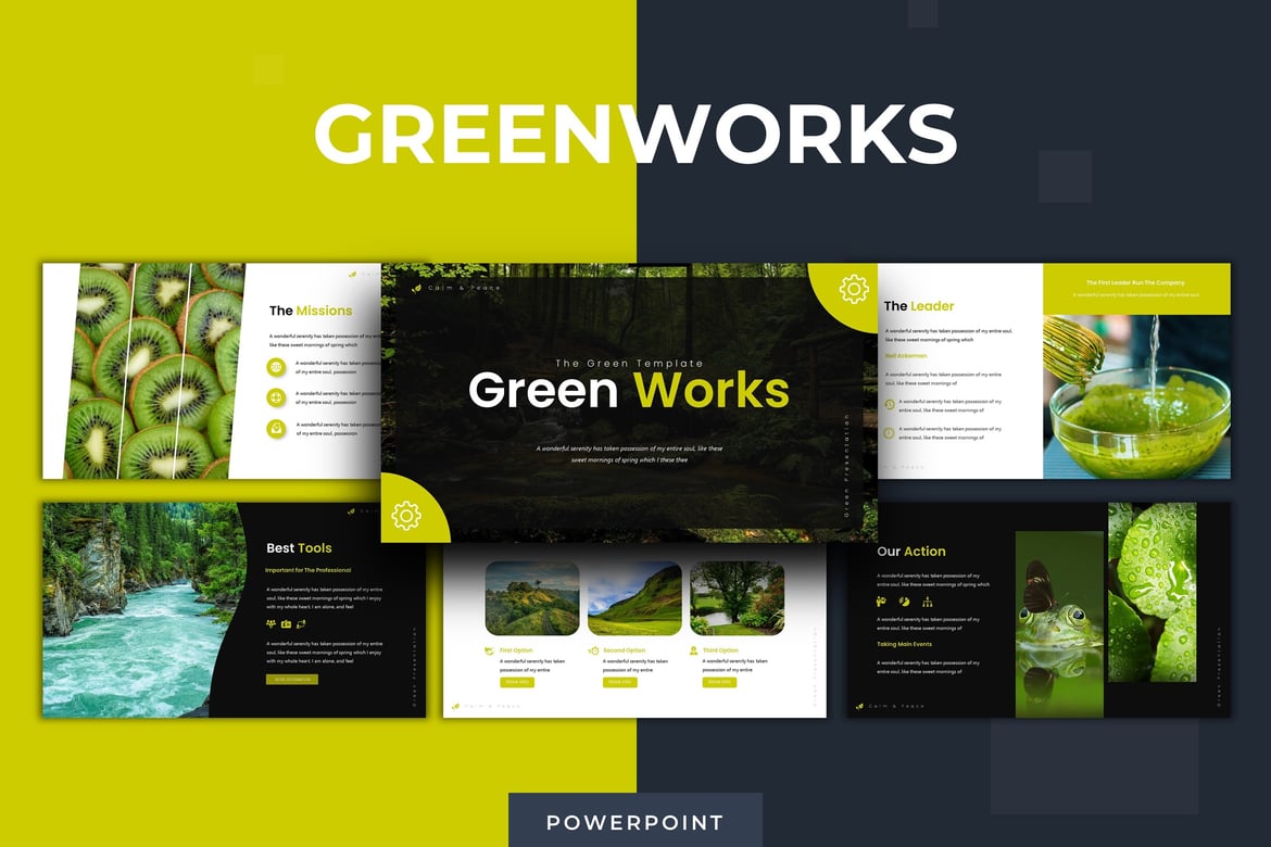 Template Powerpoint Green Works - Solusi Presentasi Kreatif Anda