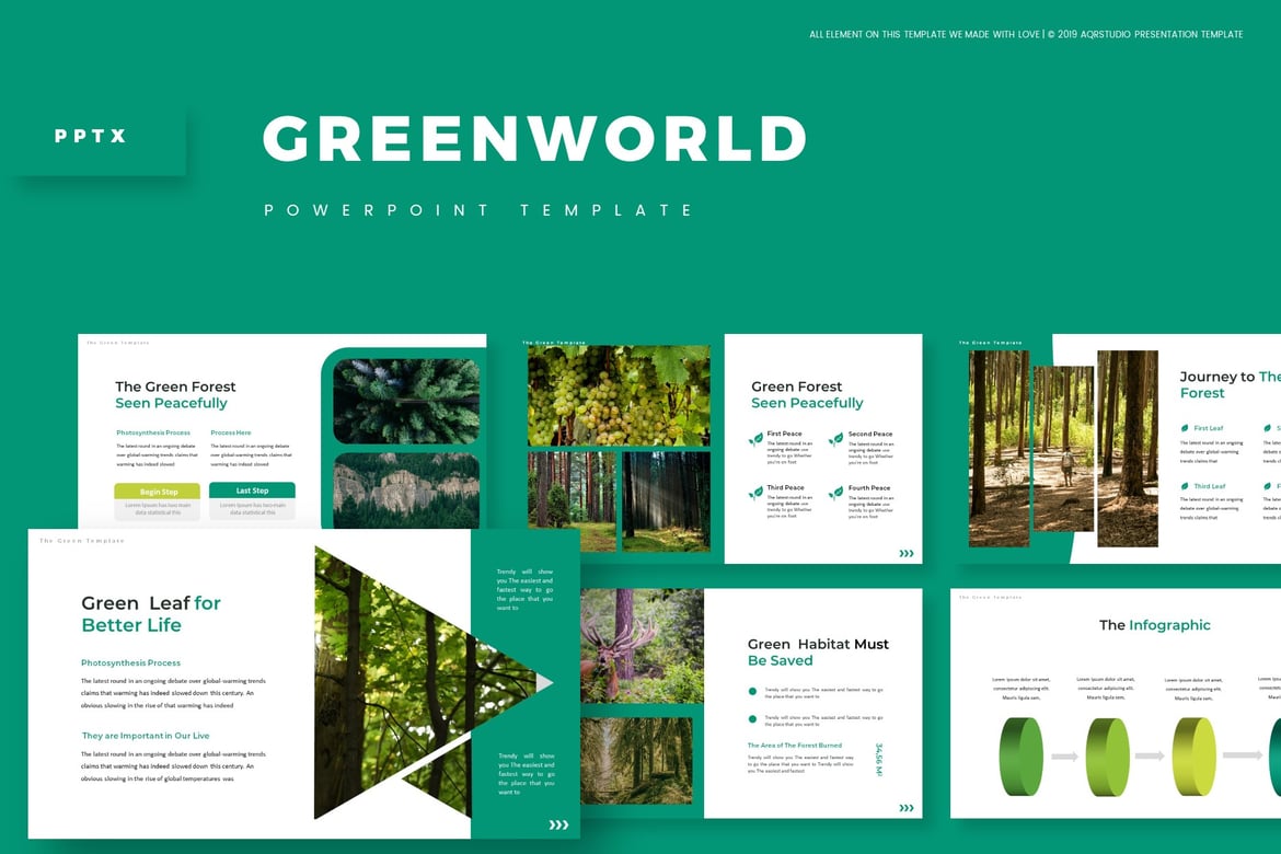 Template PowerPoint Green World - Solusi Presentasi Menarik