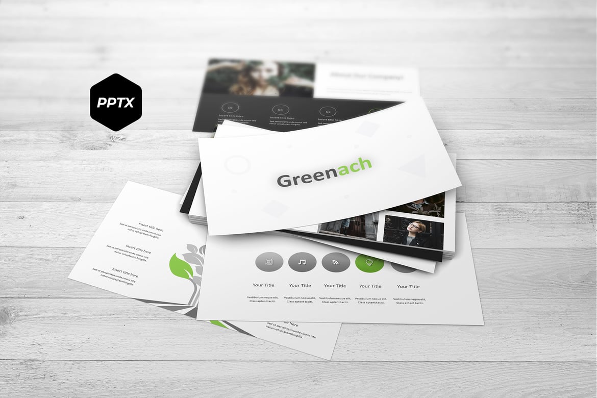 Template PowerPoint Greenach - Solusi Presentasi Kreatif Anda