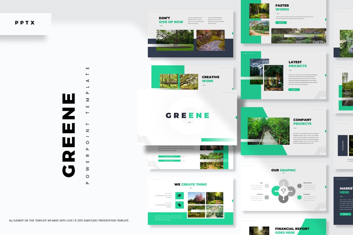 Greene - Template PowerPoint Multiwarna yang Menarik