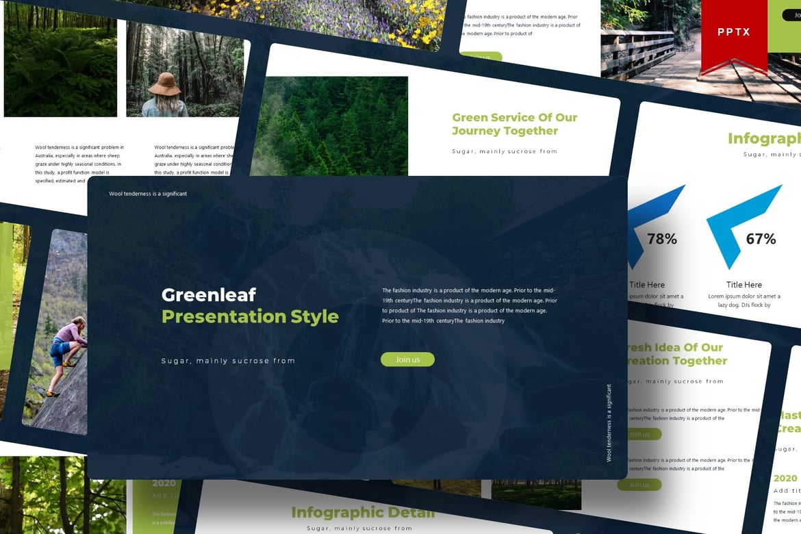 Template Presentasi PowerPoint Greenleaf yang Menarik dan Profesional