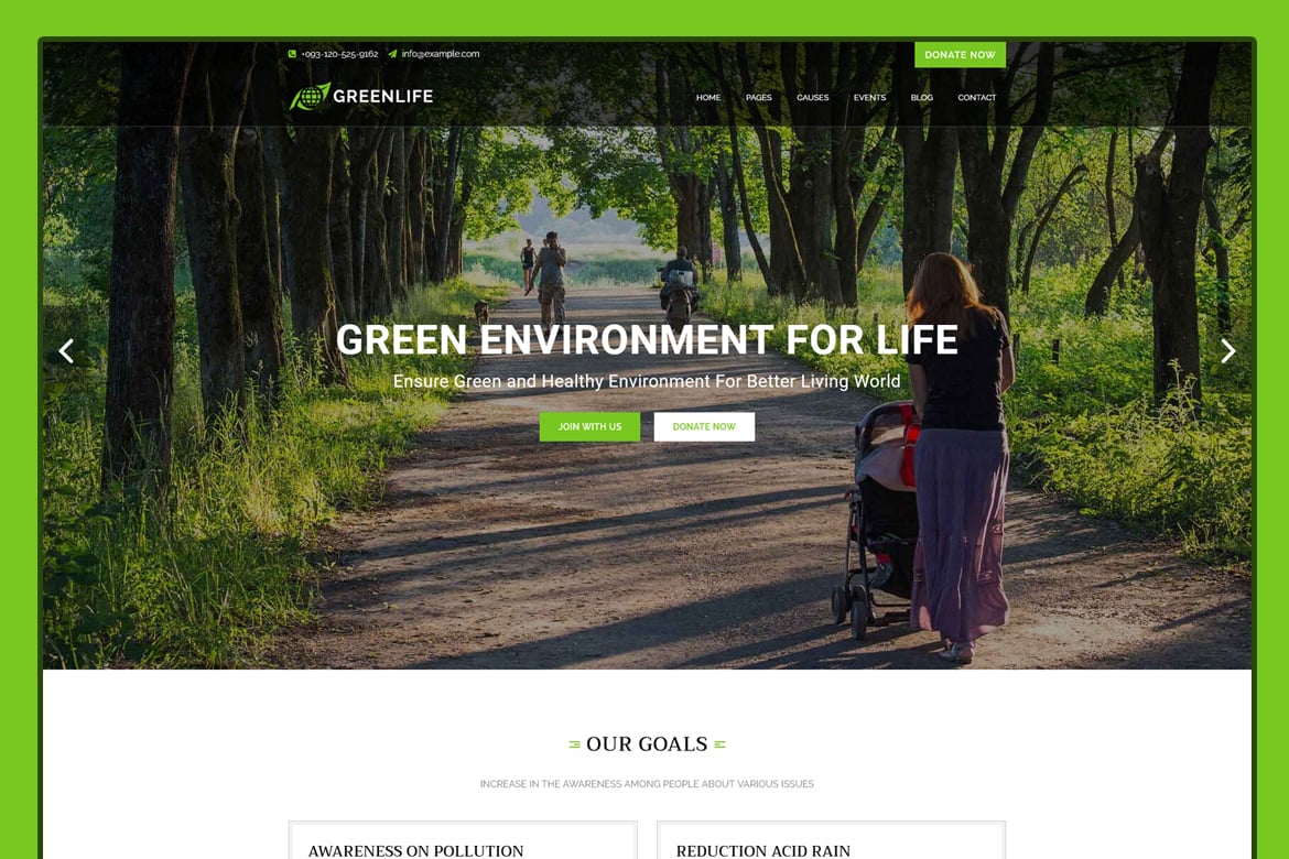 Greenlife - Template Website Ramah Lingkungan dan Alam