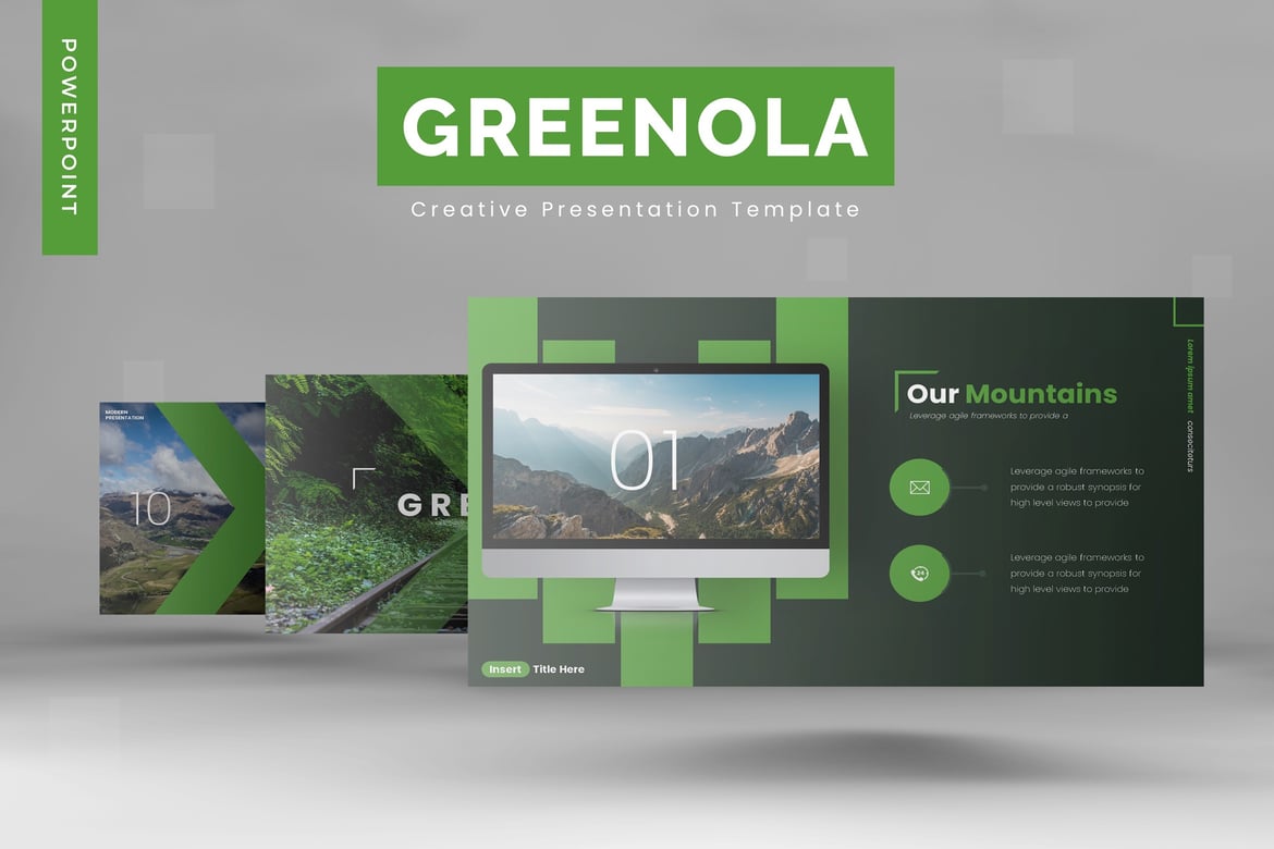 Greenola - Template Powerpoint Serbaguna dengan 5 Variasi Warna