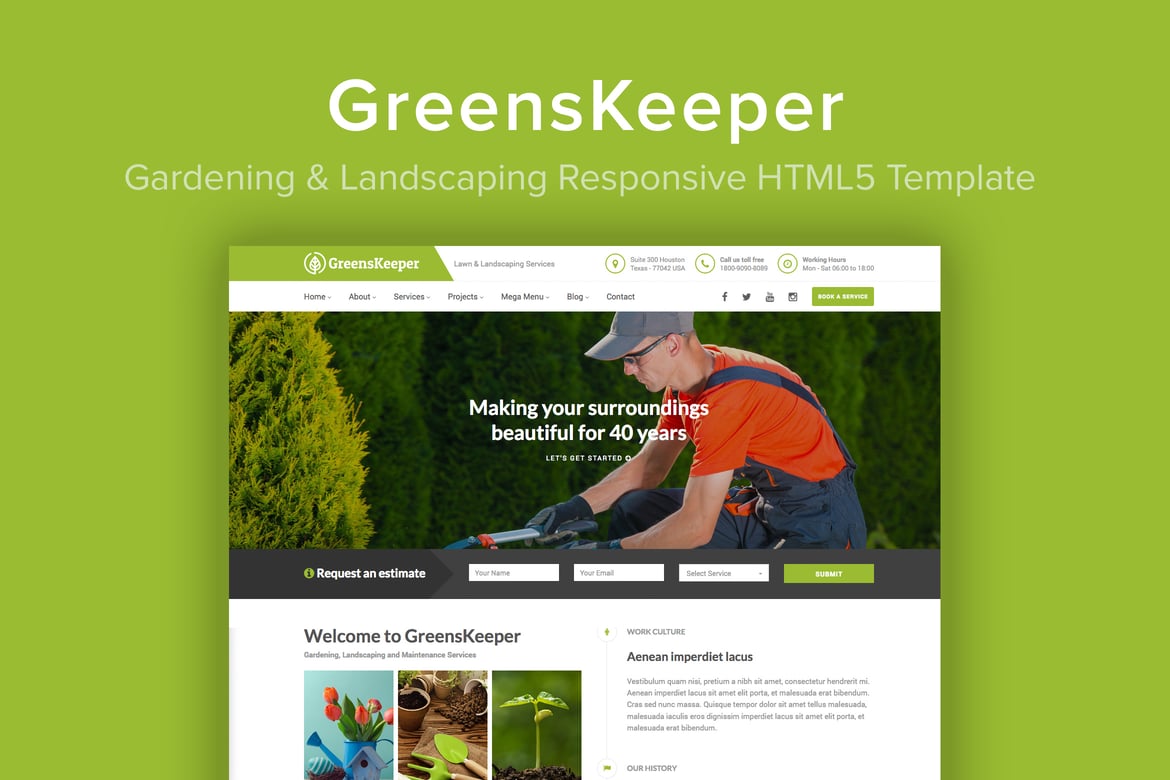 GreensKeeper - Template Website untuk Berkebun dan Lanskap yang Menarik