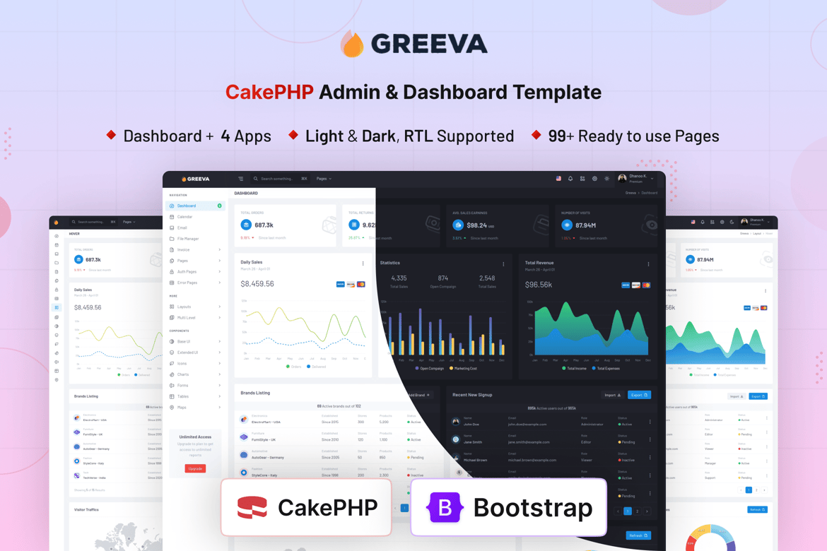 Greeva - Template Web Admin & Dashboard Premium