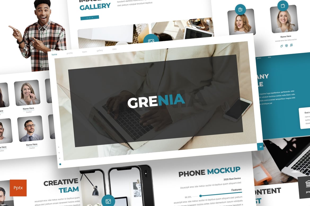 Grenia - Template Powerpoint Bisnis yang Kreatif dan Minimalis
