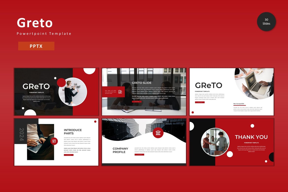 Greto - Template Powerpoint Kreatif untuk Presentasi Menarik