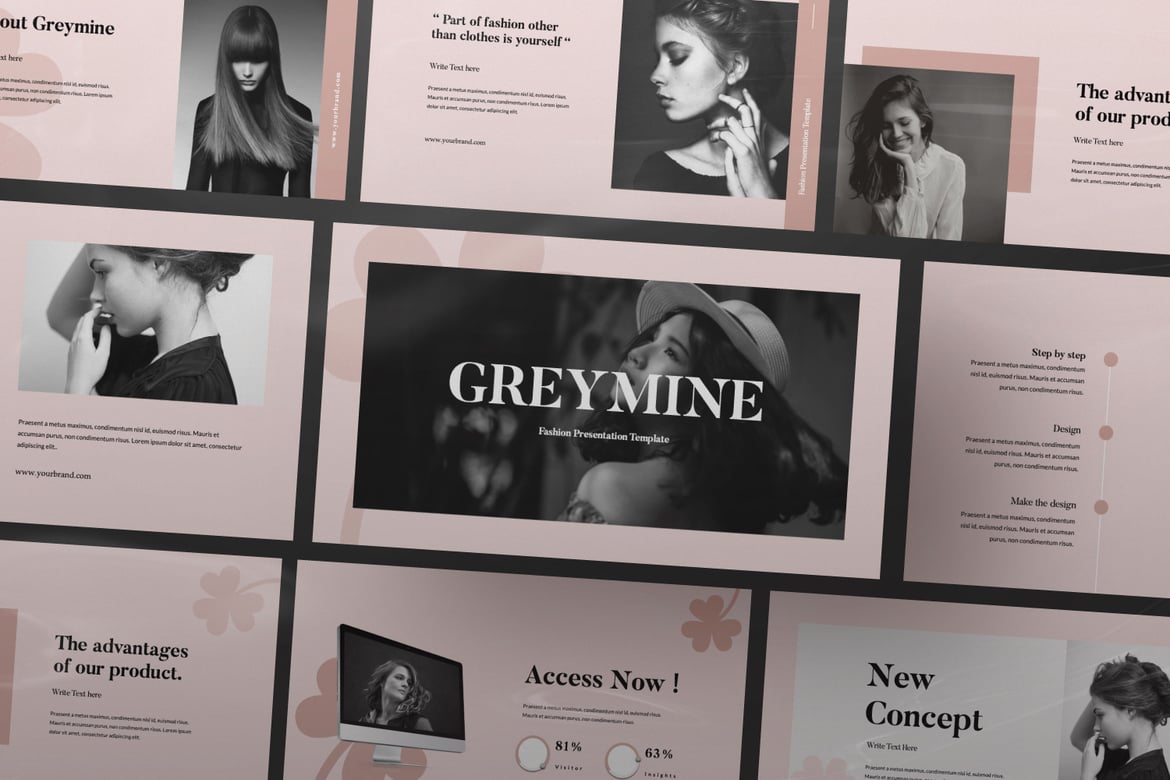 Template Presentasi PowerPoint Greymine yang Kreatif dan Modern