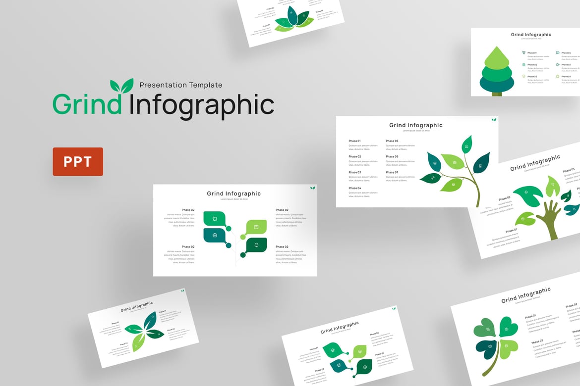 Template Presentasi PowerPoint Grind - Desain Menarik untuk Meningkatkan Penjualan
