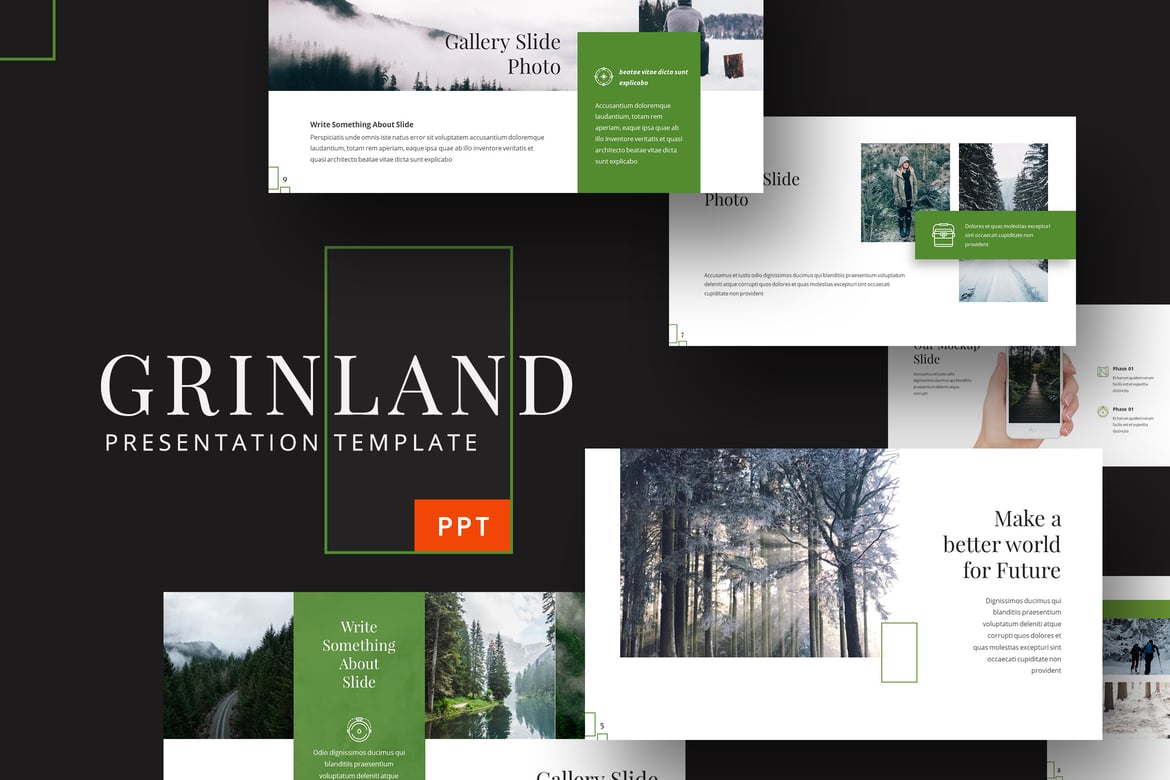 Grinland - Template Presentasi Powerpoint Bergaya Hutan