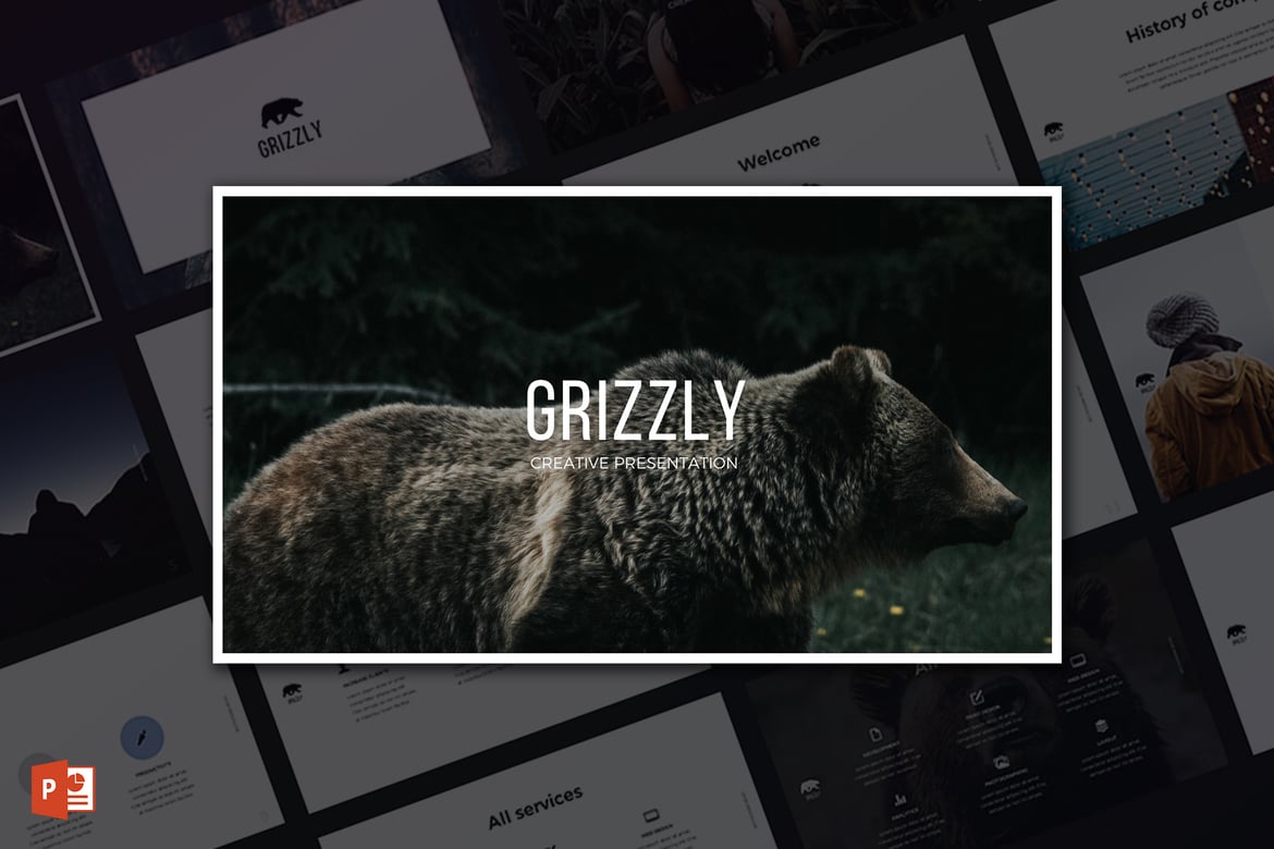 Template PowerPoint Grizzly yang Kreatif untuk Bisnis Anda