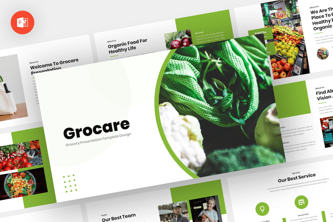 Grocare - Template Presentasi Powerpoint untuk Kebutuhan Grocery Anda
