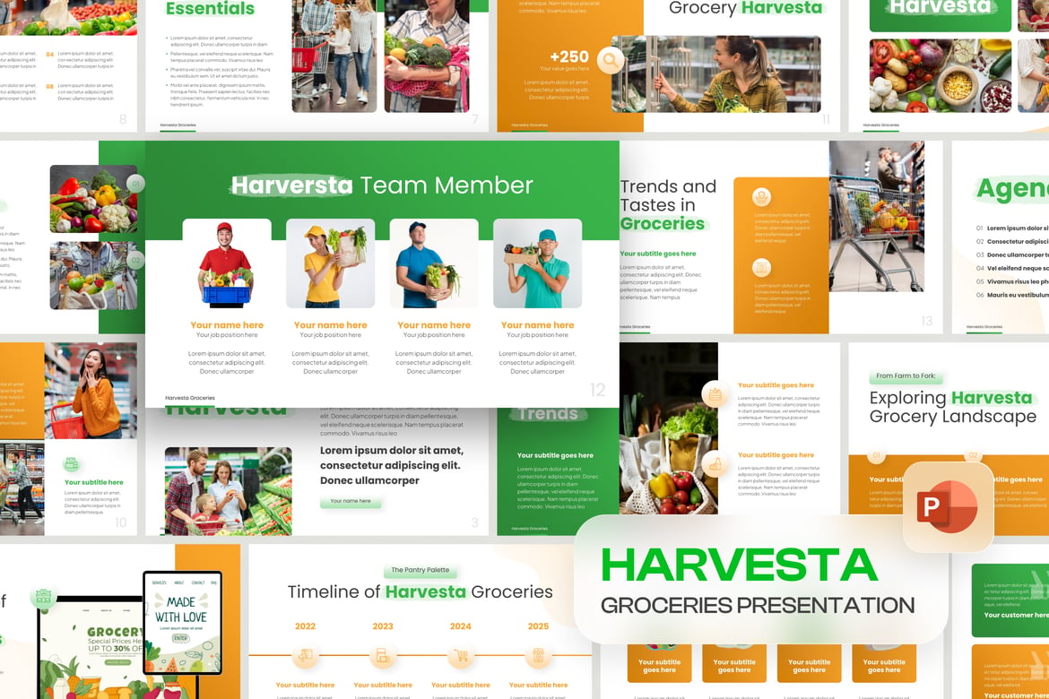 Template Presentasi PowerPoint Modern untuk Toko Kelontong dan Supermarket