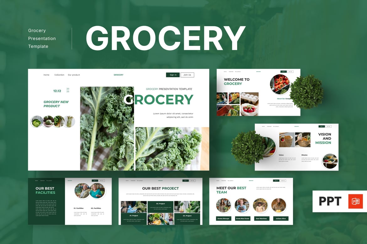 Template Presentasi Powerpoint Supermarket yang Menarik