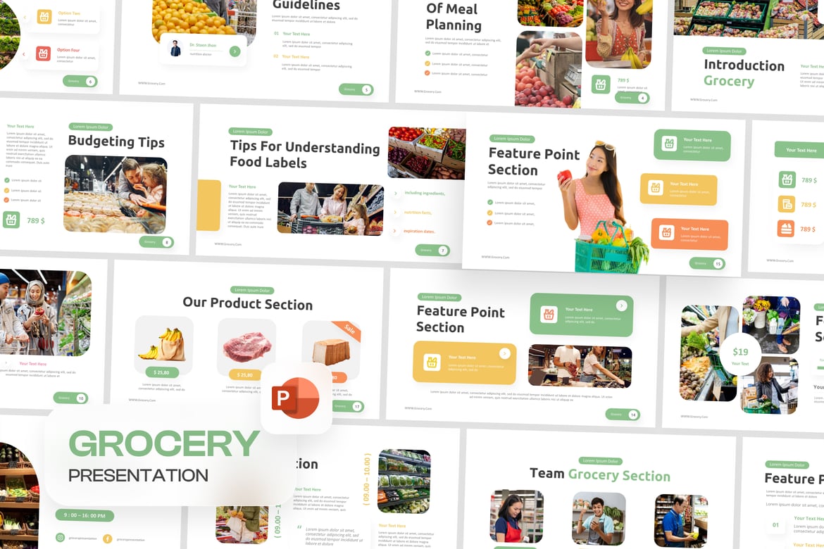 Template Presentasi PowerPoint Supermarket yang Modern dan Menarik