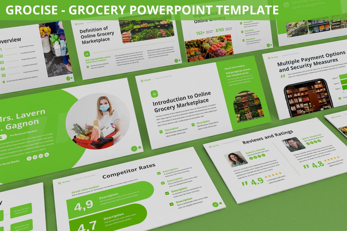 Grocise - Template Presentasi PowerPoint untuk Bisnis Grocery