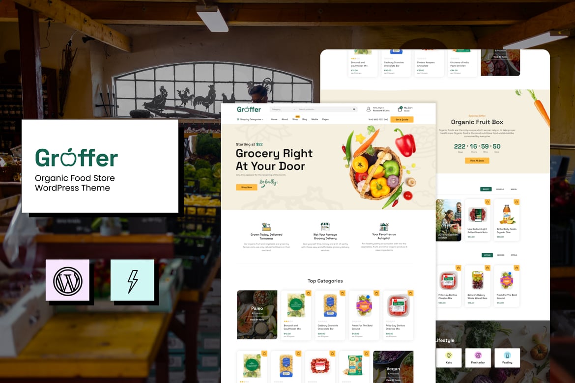 Groffer - Tema WordPress Toko Makanan Organik yang Menarik