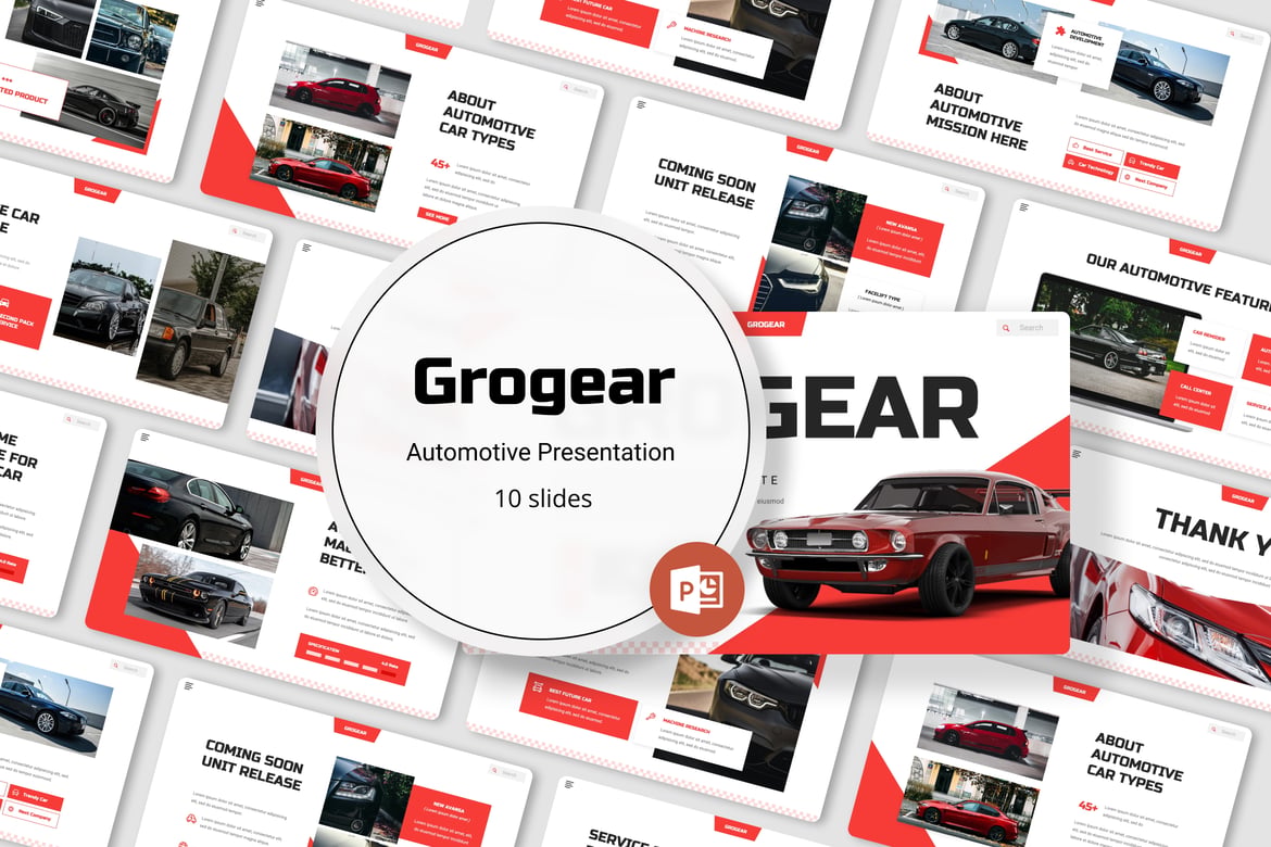 Grogear - Template Powerpoint Otomotif yang Memukau