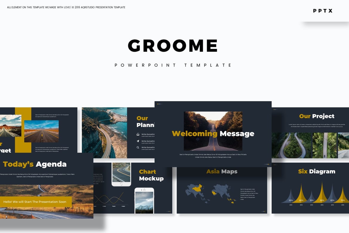 Groome - Template PowerPoint Serbaguna yang Menarik
