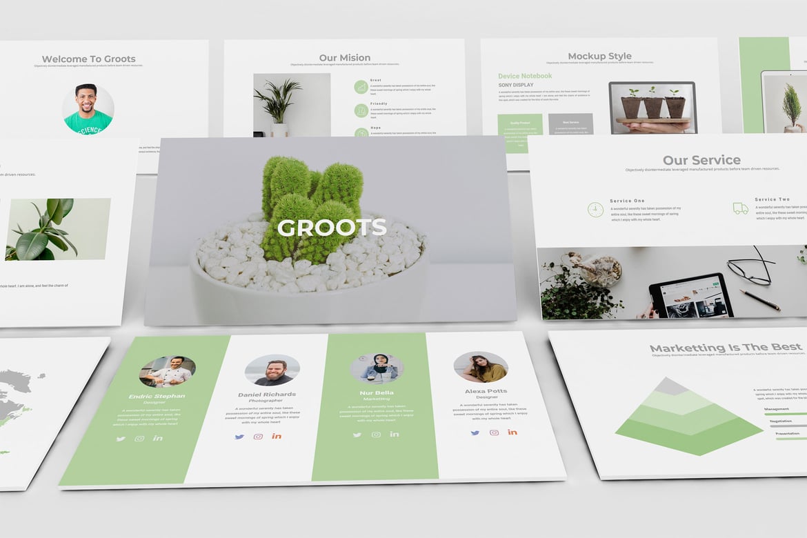 GROOTS – Template Presentasi PowerPoint Kreatif untuk Bisnis