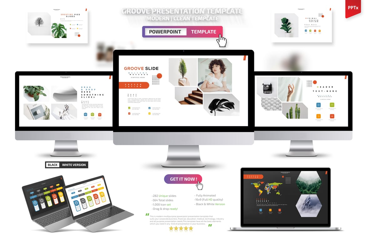 Template Presentasi PowerPoint Groove yang Menarik dan Profesional
