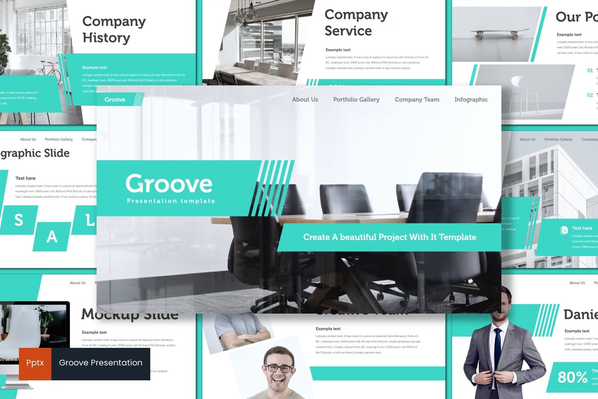 Template PowerPoint Groove - Presentasi Minimalis dan Kreatif