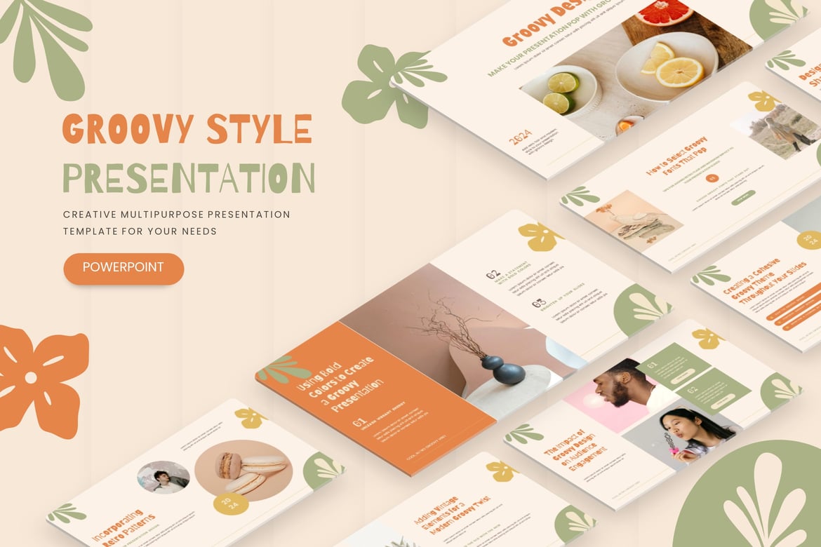 Template PowerPoint Bergaya Groovy untuk Presentasi Menarik