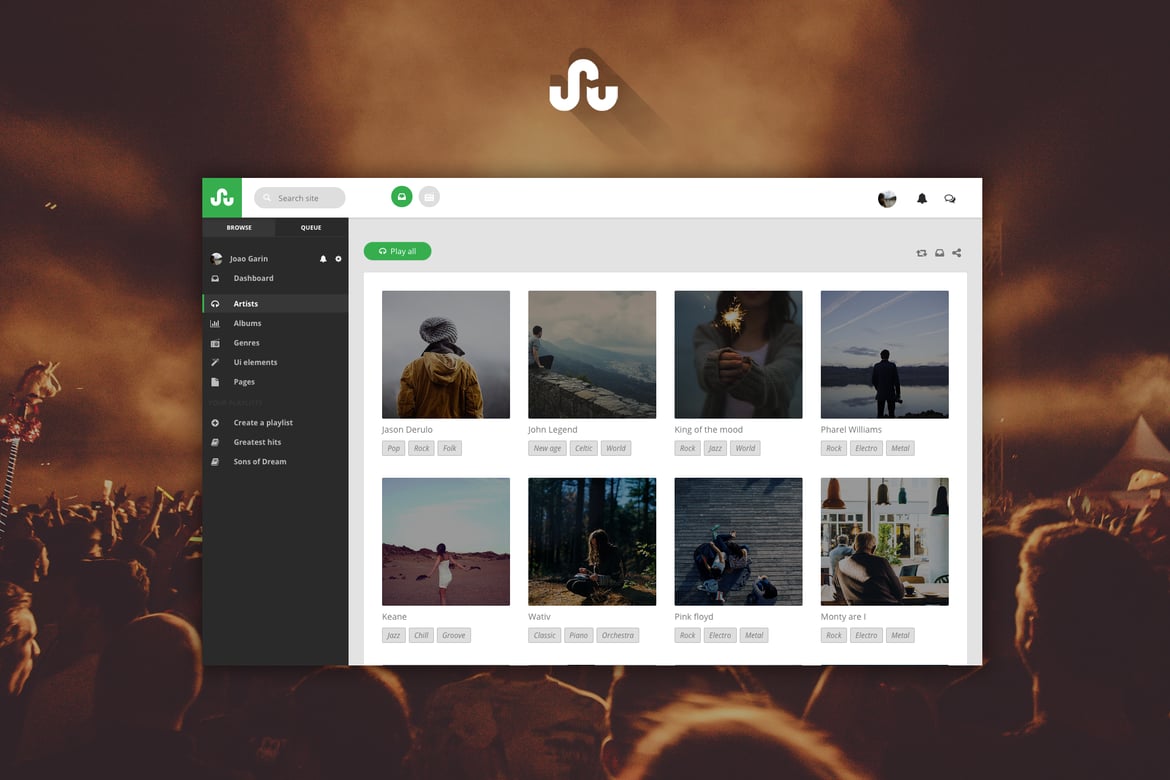 Template Web Musik Groovy yang Menarik dan Fungsional