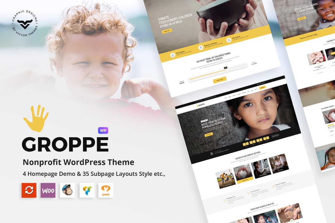 Groppe - Tema WordPress untuk Lembaga Nonprofit dan Penggalangan Dana