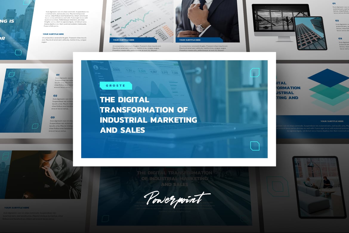 Template Presentasi Powerpoint Groste - Profil Perusahaan yang Menarik